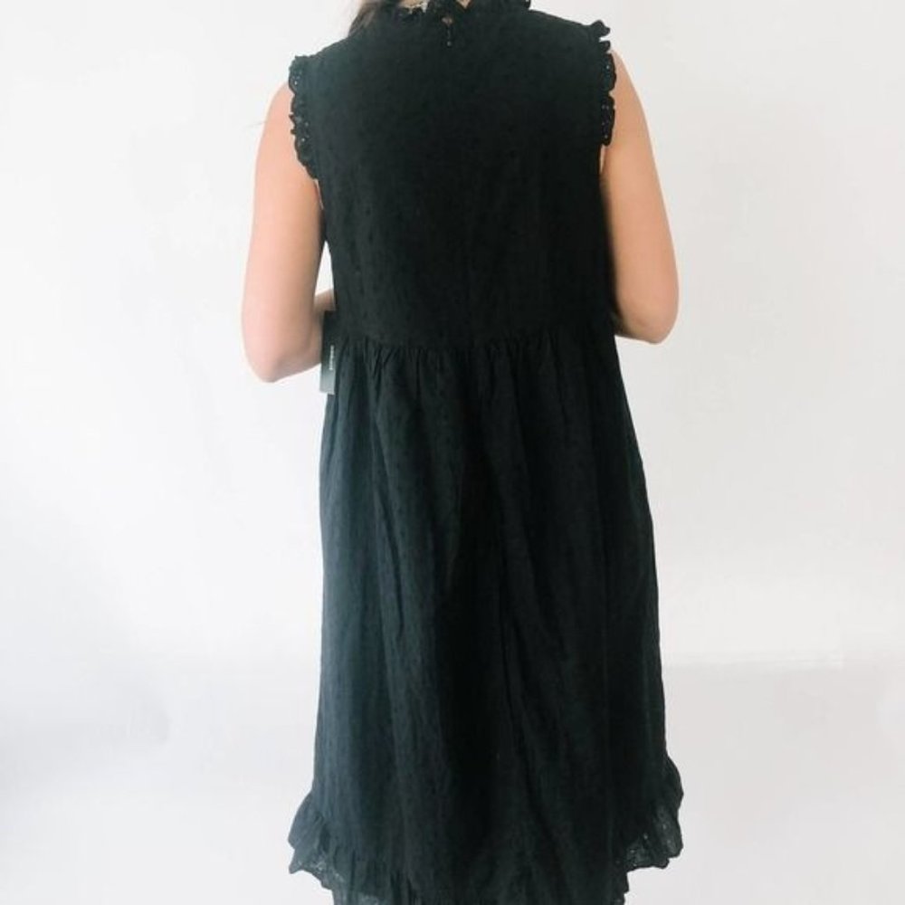 NWT Lulu's Black Eyelet Ruffled Smock Dress - Picture 3 of 8